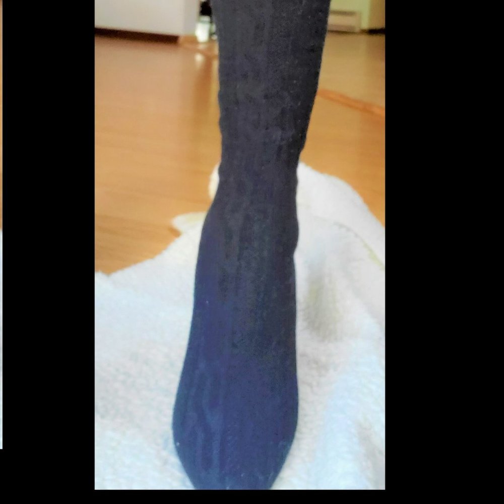 New Black Sock size 7 4"Heels